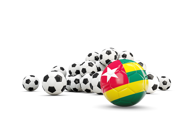Flag in front of footballs. Download flag icon of Togo at PNG format