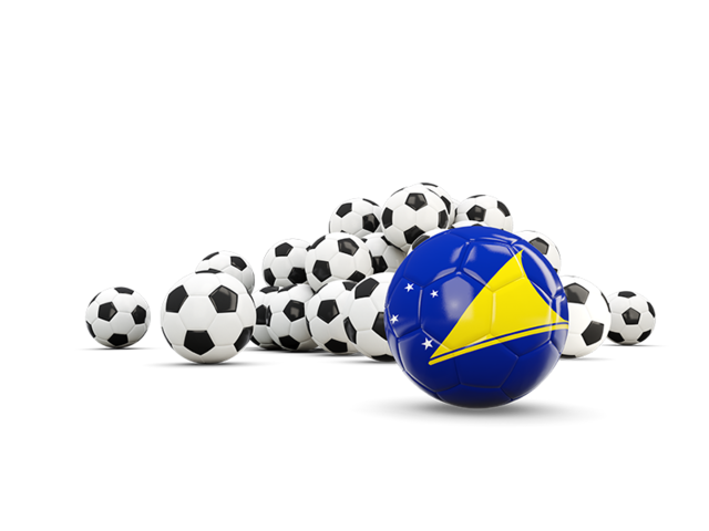 Flag in front of footballs. Download flag icon of Tokelau at PNG format