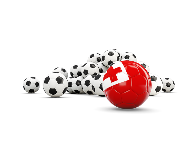 Flag in front of footballs. Download flag icon of Tonga at PNG format