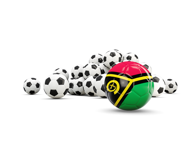 Flag in front of footballs. Download flag icon of Vanuatu at PNG format