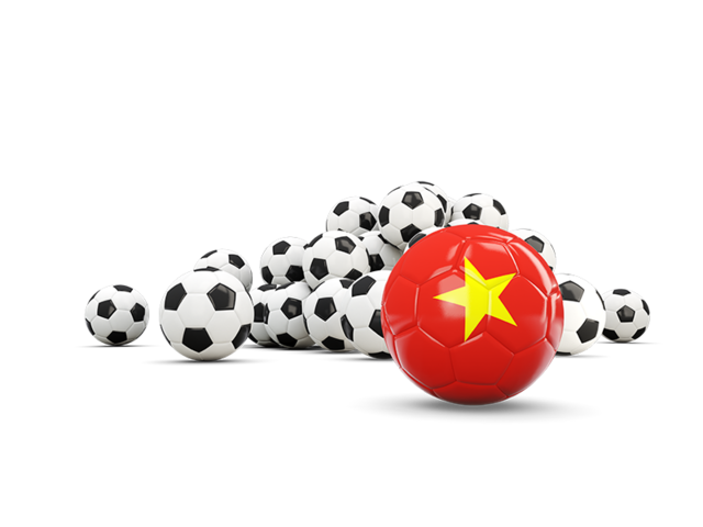 Flag in front of footballs. Download flag icon of Vietnam at PNG format