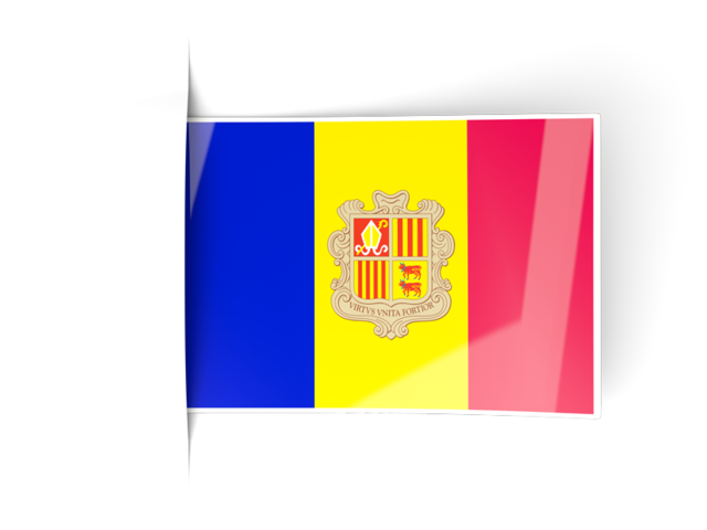 Flag labels. Download flag icon of Andorra at PNG format