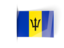 Barbados. Flag labels. Download icon.