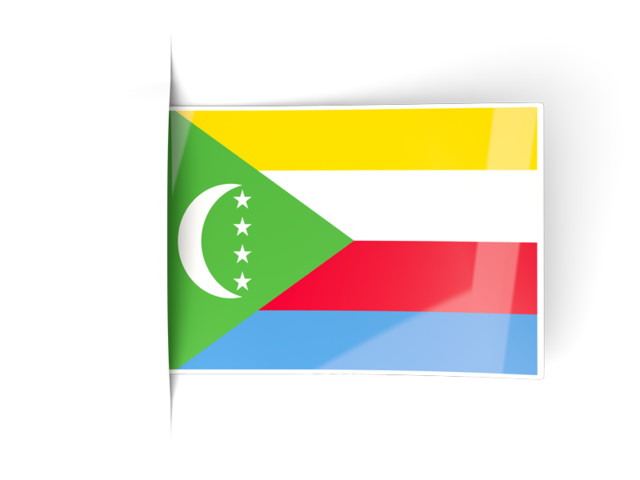 Flag labels. Download flag icon of Comoros at PNG format