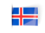 Iceland. Flag labels. Download icon.