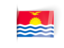 Kiribati. Flag labels. Download icon.