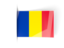 Romania. Flag labels. Download icon.