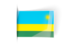 Rwanda. Flag labels. Download icon.