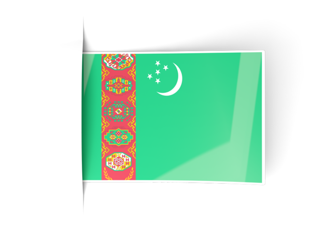 Flag labels. Download flag icon of Turkmenistan at PNG format