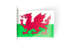 Wales. Flag labels. Download icon.