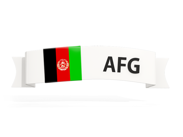 Flag on banner. Download flag icon of Afghanistan at PNG format