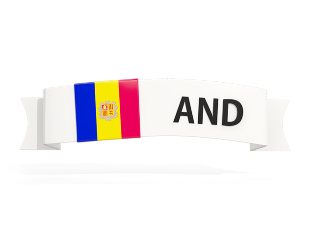 Flag on banner. Download flag icon of Andorra at PNG format