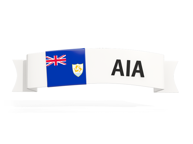 Flag on banner. Download flag icon of Anguilla at PNG format