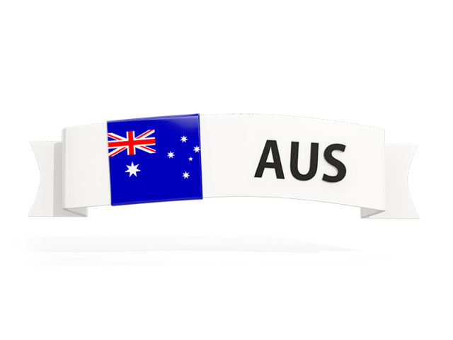 Flag on banner. Download flag icon of Australia at PNG format