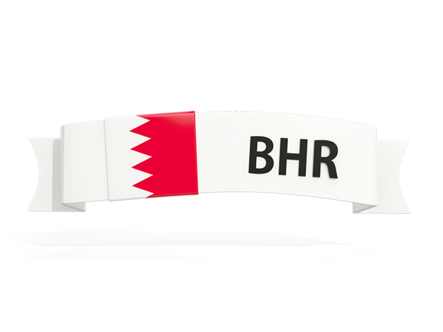 Flag on banner. Download flag icon of Bahrain at PNG format