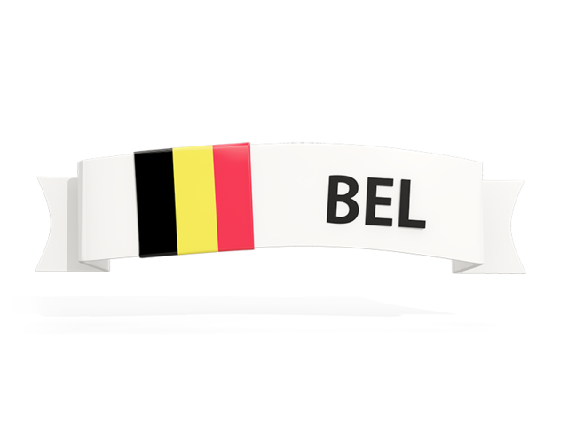 Flag on banner. Download flag icon of Belgium at PNG format