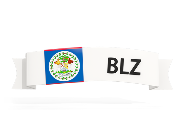 Flag on banner. Download flag icon of Belize at PNG format