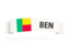 Benin. Flag on banner. Download icon.