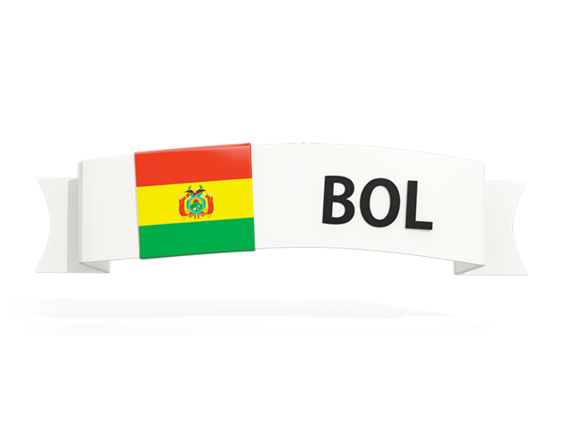 Flag on banner. Download flag icon of Bolivia at PNG format