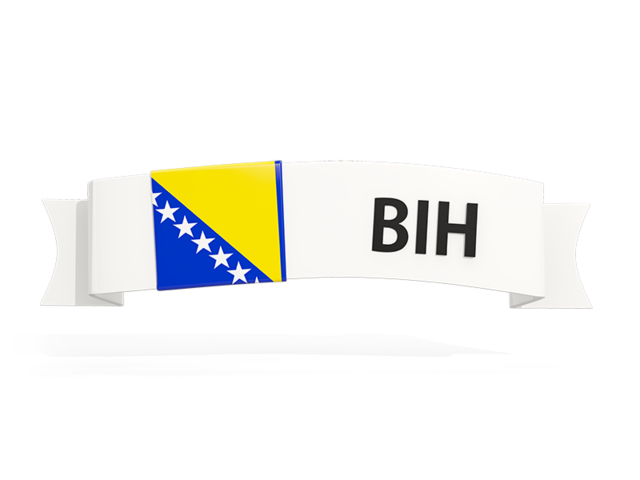 Flag on banner. Download flag icon of Bosnia and Herzegovina at PNG format