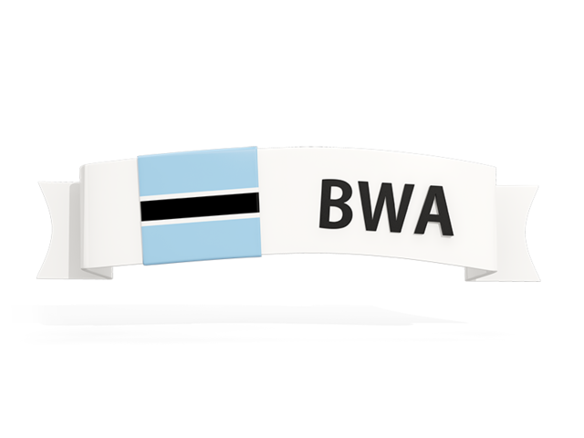 Flag on banner. Download flag icon of Botswana at PNG format