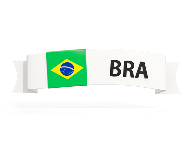 Flag on banner. Download flag icon of Brazil at PNG format