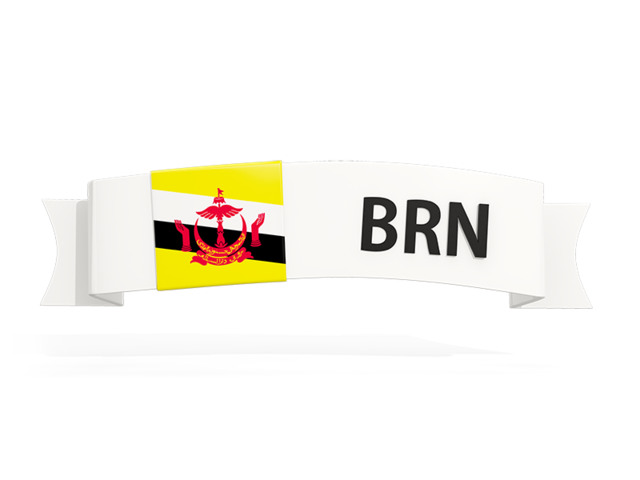 Flag on banner. Download flag icon of Brunei at PNG format