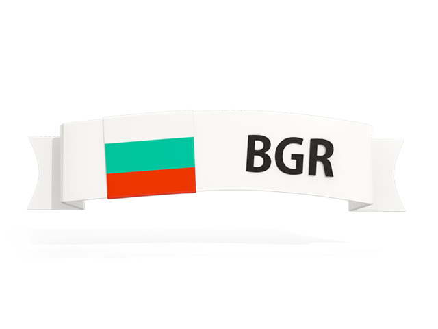 Flag on banner. Download flag icon of Bulgaria at PNG format