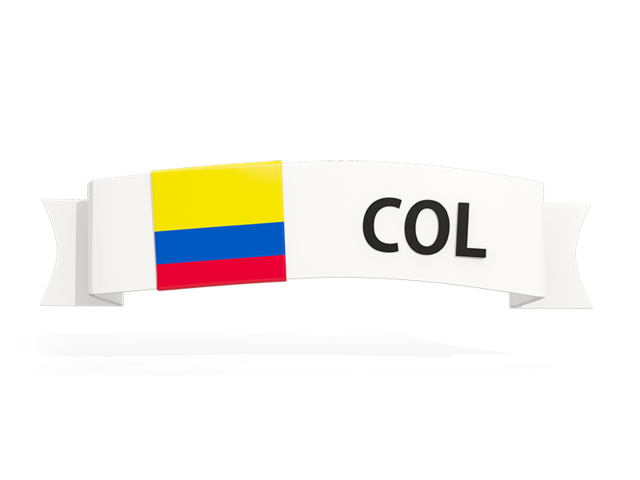 Flag on banner. Download flag icon of Colombia at PNG format