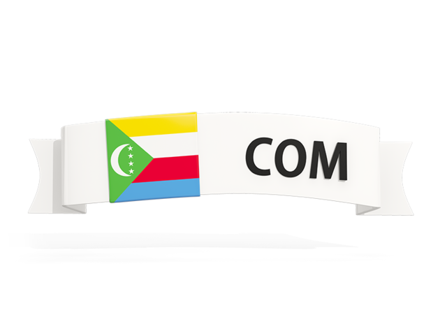 Flag on banner. Download flag icon of Comoros at PNG format