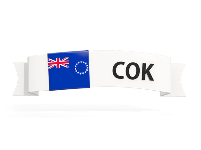 Flag on banner. Download flag icon of Cook Islands at PNG format