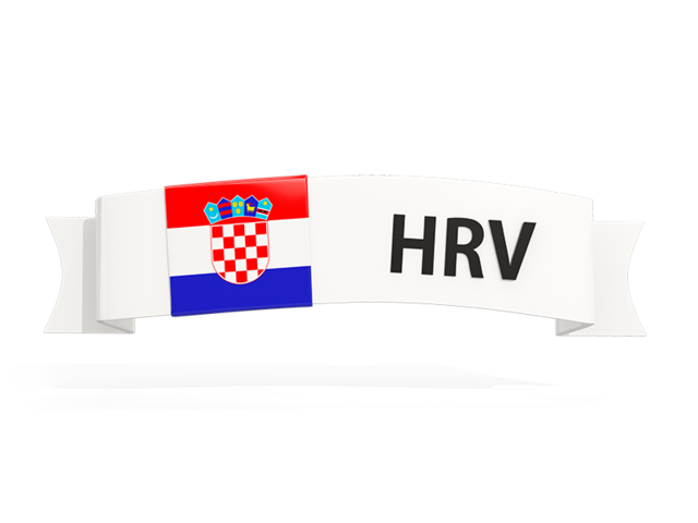 Flag on banner. Download flag icon of Croatia at PNG format