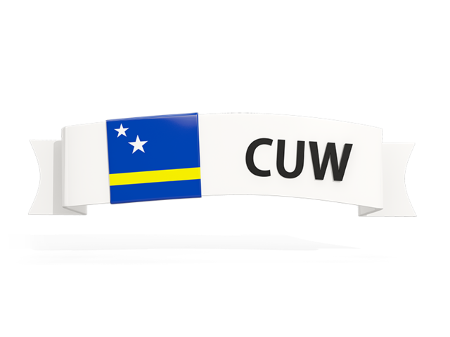 Flag on banner. Download flag icon of Curacao at PNG format