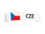 Czech Republic. Flag on banner. Download icon.