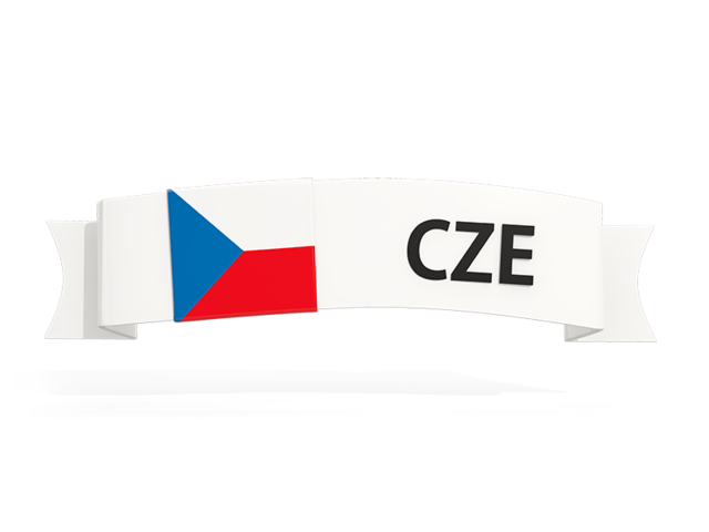 Flag on banner. Download flag icon of Czech Republic at PNG format