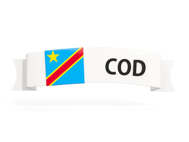 Flag on banner. Download flag icon of Democratic Republic of the Congo at PNG format