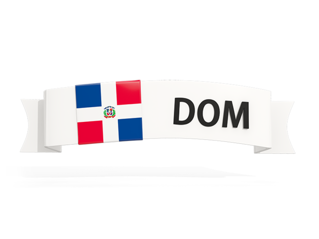 Flag on banner. Download flag icon of Dominican Republic at PNG format