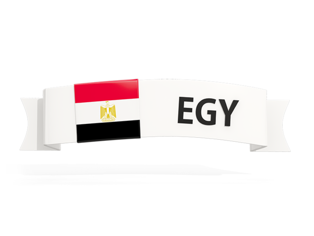 Flag on banner. Download flag icon of Egypt at PNG format