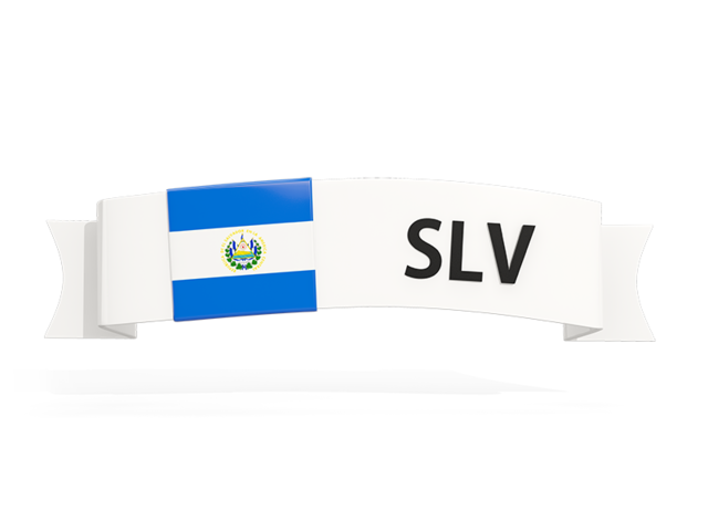 Flag on banner. Download flag icon of El Salvador at PNG format