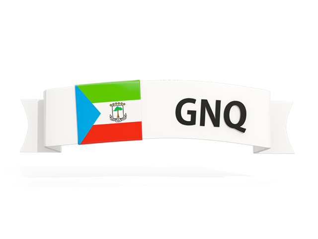 Flag on banner. Download flag icon of Equatorial Guinea at PNG format