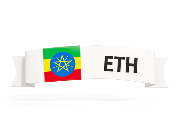 Flag on banner. Download flag icon of Ethiopia at PNG format