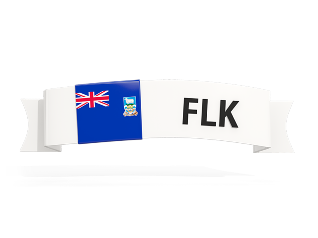 Flag on banner. Download flag icon of Falkland Islands at PNG format