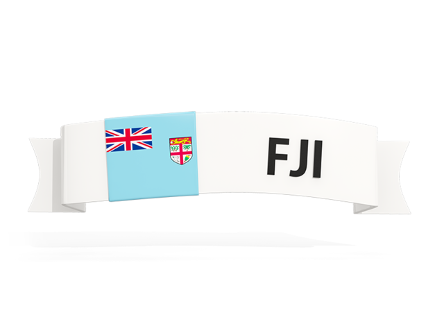 Flag on banner. Download flag icon of Fiji at PNG format