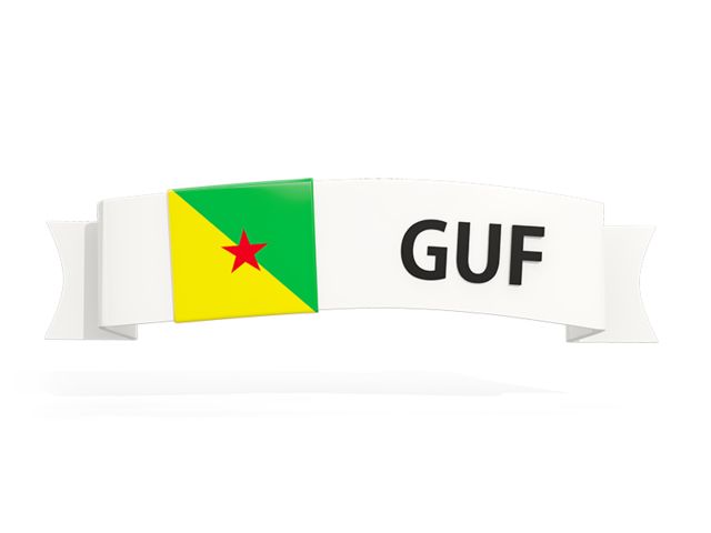 Flag on banner. Download flag icon of French Guiana at PNG format