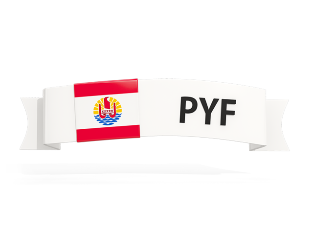 Flag on banner. Download flag icon of French Polynesia at PNG format