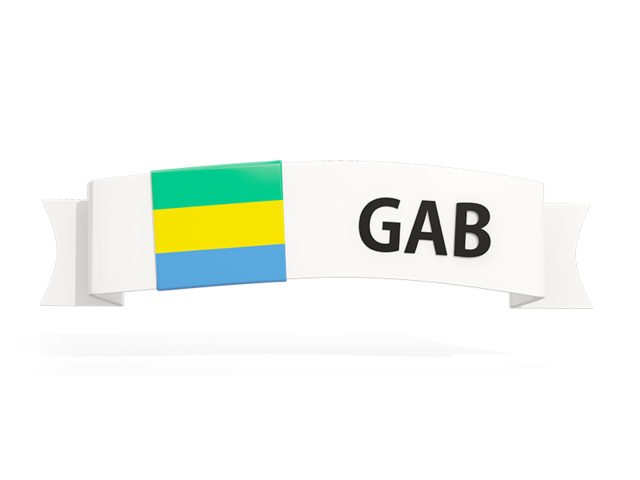 Flag on banner. Download flag icon of Gabon at PNG format