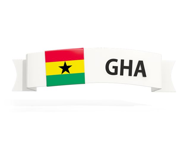 Flag on banner. Download flag icon of Ghana at PNG format