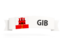 Gibraltar. Flag on banner. Download icon.