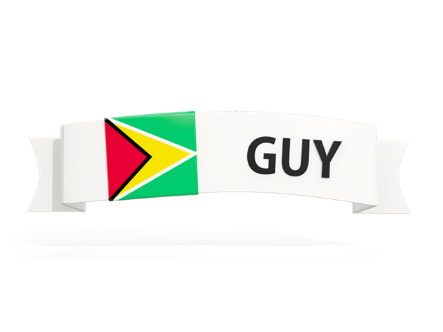 Flag on banner. Download flag icon of Guyana at PNG format