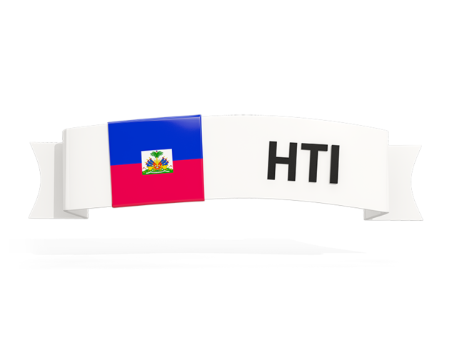 Flag on banner. Download flag icon of Haiti at PNG format